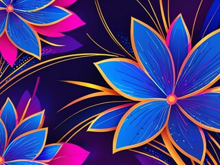 Wall Mural - Vibrant Bloom: An Abstract Floral Masterpiece