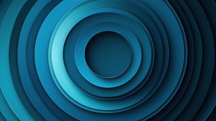 Poster - Abstract Blue Circular Layers in Gradient Design for Background Art