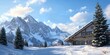 © naumi - Snowy chalet, mountain backdrop, winter holiday