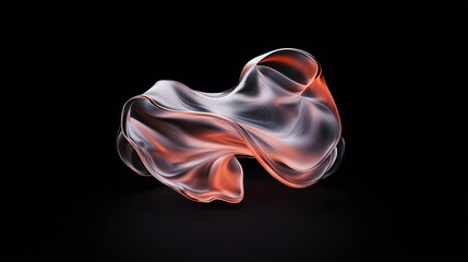 Wall Mural - flowing abstract sculpture with translucent waves and warm tones, creating sense of movement and elegance.