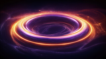 Poster - Glowing orange and purple plasma disk rotating in space