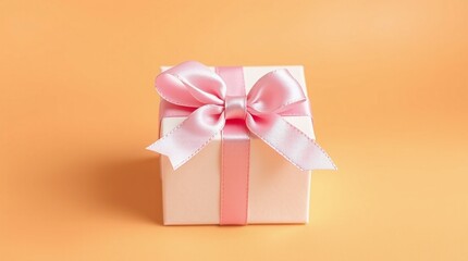 Wall Mural - pink gift box with ribbon