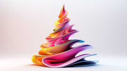 Poster - colorful abstract spiral sculpture design with flowing shapes and soft gradients