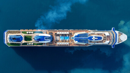 Wall Mural - cruise ship, cruise liners beautiful white cruise ship above luxury cruise in the ocean sea at early