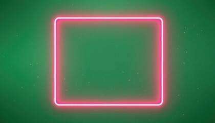 Poster - Vibrant Pink Neon Square Frame on Green Background
