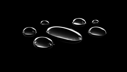 fluid drops on dark background; abstract; scientific; possible use product display