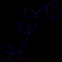 Leinwandbilder - Blue Smoky abstract wave on a black background. Vector design element. If Template for advertisement, banner, brochure, screen saver. Eps 10