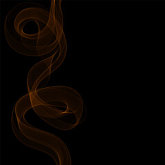 Leinwandbilder - Abstract orange smoke wave on black background. Eps 10