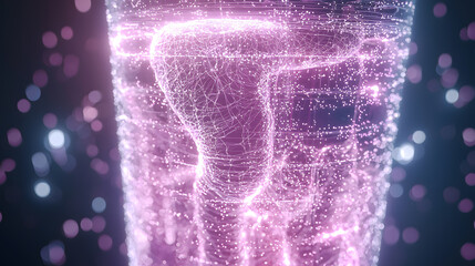 Poster - Futuristic data visualization digital realm abstract art neon environment close-up view conceptual technology