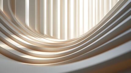 Poster - close up of a white wall with minimalist curved design and 3d elements on a clean background