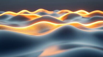 Aufkleber - 3d image of a stylized wave pattern in minimalist design with smooth curves and fluid shapes
