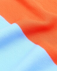 Wall Mural - vibrant textures of orange and blue fabric for creative projects