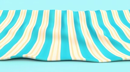 Wall Mural - colorful fabric with blue and yellow stripes on soft surface