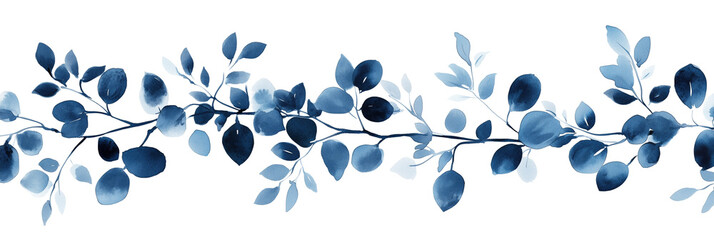 Wall Mural - dark indigo blue flowers isolated on white, transparent png