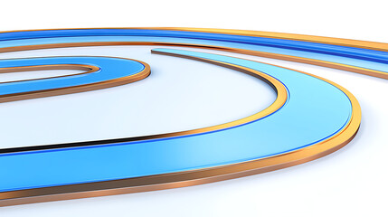 Poster - abstract blue and gold swirls on a white background creates a serene and calm visual experience