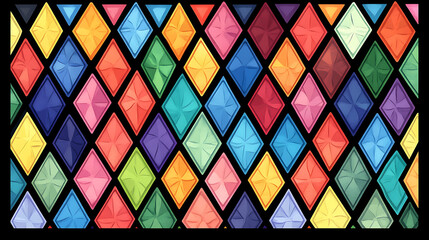 Poster - abstract colorful diamond mosaic tile pattern for decorative backgrounds and creative artistic desig