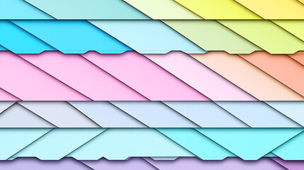 Poster - abstract colorful layered shapes pattern in pastel tones for modern backgrounds and designs