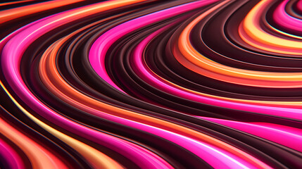 Poster - Abstract Curved Layered Surface in Shades of Pink Orange and Brown with Glossy Finish Presentation