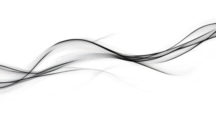 Poster - Abstract Design Wave Flowing Motion Element with Dynamic Black Lines and Gray Shadows on Clean Background