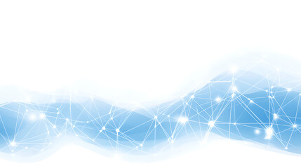 Poster - abstract network connection technology background with blue gradient visual communication pattern