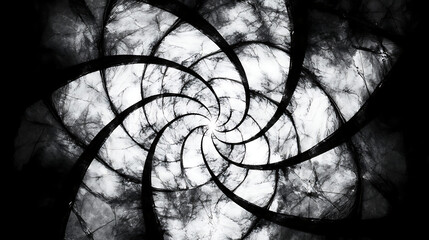 Poster - Abstract Spiral Vortex of Black and White Swirls Geometric Design Striking Visual Art