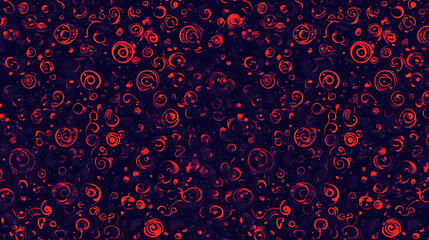 Poster - Abstract Swirls Pattern with Intricate Circular Motifs on Dark Background Digital Art