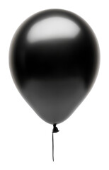 Poster - Black balloon isolated on transparent background, simplicity and minimalism concept