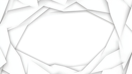 Poster - Abstract White Frame with Overlapping Geometric Shapes and Shadow Play for Modern Design Aesthetic