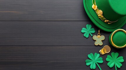 Wall Mural - Green Accessories for St. Patrick's Day Celebration and Festivities