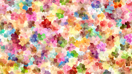 Poster - Blossoming Abundance Abstract Floral Pattern Gentle Pastel Colors Seamless Digital Artwork Display