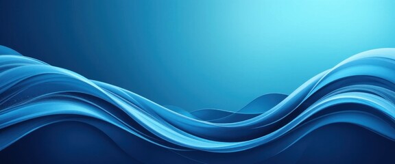 Poster - Elegant Blue Abstract Waves Background for Modern Design Projects