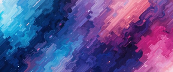 Poster - Abstract Pixelated Flow: A Dynamic Background with Vibrant Color Gradient