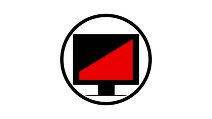 Monitor icon on white background. Computer
