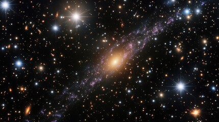 Poster - A stunning cosmic scene of space-time curvature around a massive celestial object, with bright, glowing stars scattered across the dark expanse of space