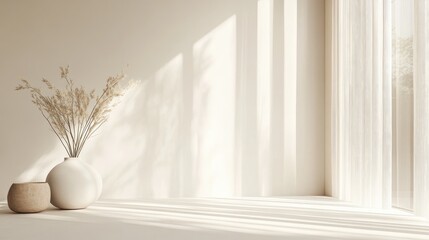 Poster - Clean, minimalist design featuring soft, smooth white curved lines on a bright backdrop, emphasizing simplicity and serenity in the design