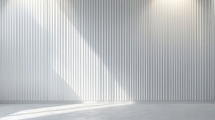 modern minimalist interior with fluted wall and soft light, creating a serene and inviting atmospher