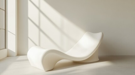 Poster - Pure white background with smooth, elegant curved lines that evoke simplicity and modernity, creating a peaceful and minimalist visual appeal