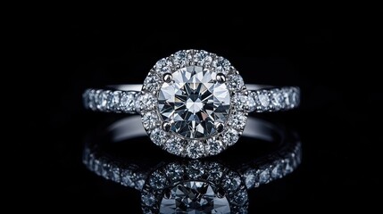 Aufkleber - Stunning diamonds glistening with light reflections, set against a deep, dark black surface, creating a striking, luxurious, and elegant visual effect