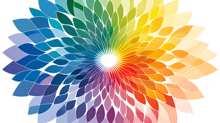 Poster - Colorful Petal Arrangement Swirl in Circular Pattern Abstract Design Visual Art