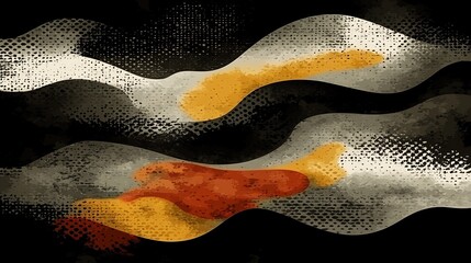 Sticker - Abstract Waves Flowing Darkly Warm Hues. AI Generated