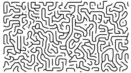 Poster - Complex Interwoven Pathways Abstract Design Intricate Lines Maze Structure Curvilinear Patterns
