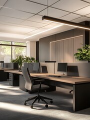 Fototapete - Modern co-working space with sustainable design