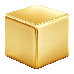 Poster - golden cube on transparent background, abstract art and minimalist design concept