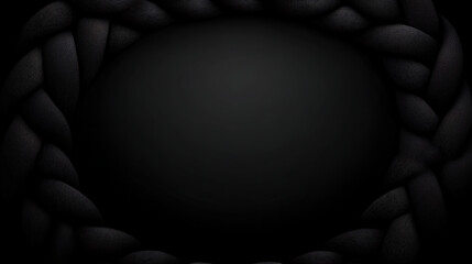 Poster - Dark Braid Circle Frame Border Vignette Empty Space Abstract Weave Design Graphic Template 3D Render