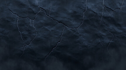 Poster - Dark Stone Wall with Cracks Surface Texture Gloomy Tones Abstract Artistic Dark Moody Background