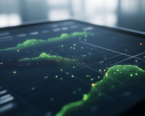Leinwandbilder - High-tech financial dashboard visualizing climate data for analysis and reporting.