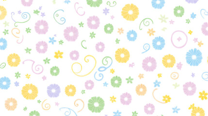 Poster - Delicate Pastel Floral Springtime Embroidery Pattern Decorative Background for Creative Projects