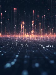 Leinwandbilder - Futuristic stock exchange with holographic graphs, ideal for finance and technology visuals.