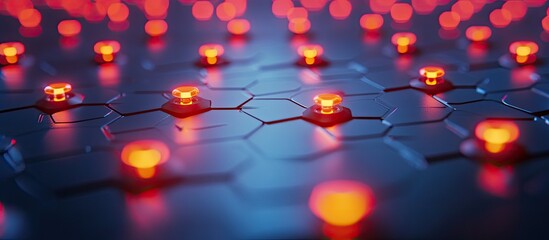 Aufkleber - Illuminated Hex Grid Structure
