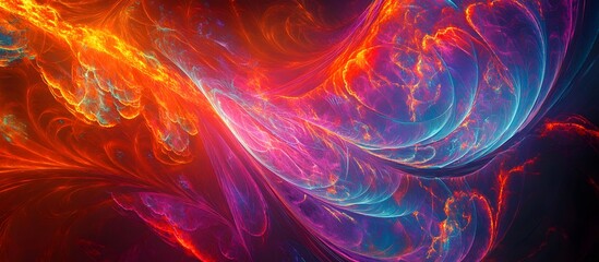 Poster - Abstract fiery swirling nebula